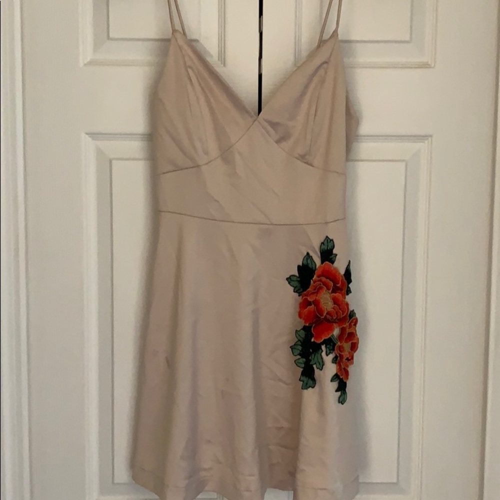 Silky cream mini dress